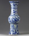 A large Chinese blue and white ‘dragon’ vase
