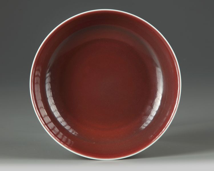 A Chinese copper-red glazed dish