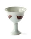 A CHINESE COPPER RED DECORATED STEM CUP, 19TH CENTURY