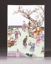 A Chinese famille rose porcelain plaque