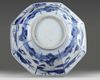 A CHINESE BLUE AND WHITE OCTAGONAL BOWL, 17TH CENTURY