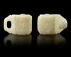 A CHINESE WHITE JADE TWO-PART BELT BUCKLE, 19TH-20TH CENTURY