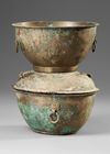A CHINESE 3 PARTS STEAMER, HAN DYNASTY (206 BC-220 AD)