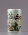 A famille rose brushpot