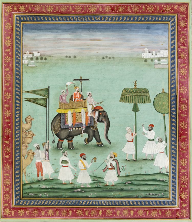 SHAH JAHAN RIDING AN ELEPHANT, MUGHAL INDIA