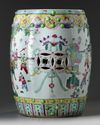 A large Chinese famille rose 'boys' garden seat
