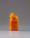 A soapstone seal with a fu lion