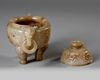 A CHINESE CARVED JADE CENSER AND COVER, QING DYNASTY (1644–1911)