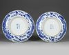 A PAIR OF CHINESE BLUE AND WHITE 'DRAGON' DISHES, 19TH-20TH CENTURY