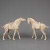 A PAIR OF LARGE CHINESE POTTERY TANG HORSES