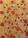 An Uzbek Suzani embroidered silk wall hanging
