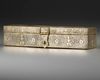 A FINE AND LARGE PERSIAN SILVER-INLAID BRASS PEN-CASE, KHURASAN STYLE, 2OTH CENTURY