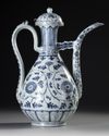 A CHINESE BLUE AND WHITE EWER, QING DYNASTY (1644-1911)