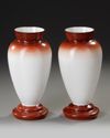 A PAIR OF FRENCH OPALINE VASES, 19TH CENTURY