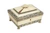 AN ANGLO-INDIAN VIZAGAPATAM BONE AND CARVED SANDALWOOD SEWING BOX, ANDHRA PRADESH, INDIA, EARLY 19TH CENTURY