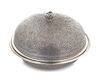 A KASHMIR SILVER DISH AND COVER, 20TH CENTURY