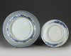 Two Chinese blue and white dishes