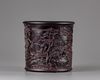A zitan carved brush pot