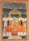 KRISHNA AND RADHA UNDER A GOLDEN CANOPY, 19TH CENTURY