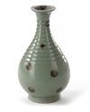 A CHINESE CELADON-GLAZED SPOTTED YUHUCHUNPING VASE, YUAN DYNASTY (1279-1368) OR LATER