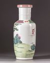 A 'famille rose' rouleau vase