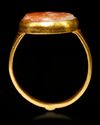AN AGATE SEAL GOLD RING