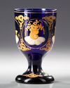 A BOHEMIAN ENAMELLED HANDPAINTED GOBLET, CIRCA 1850