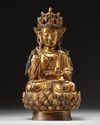 A  Chinese gilt-bronze figure of Avalokitesvara