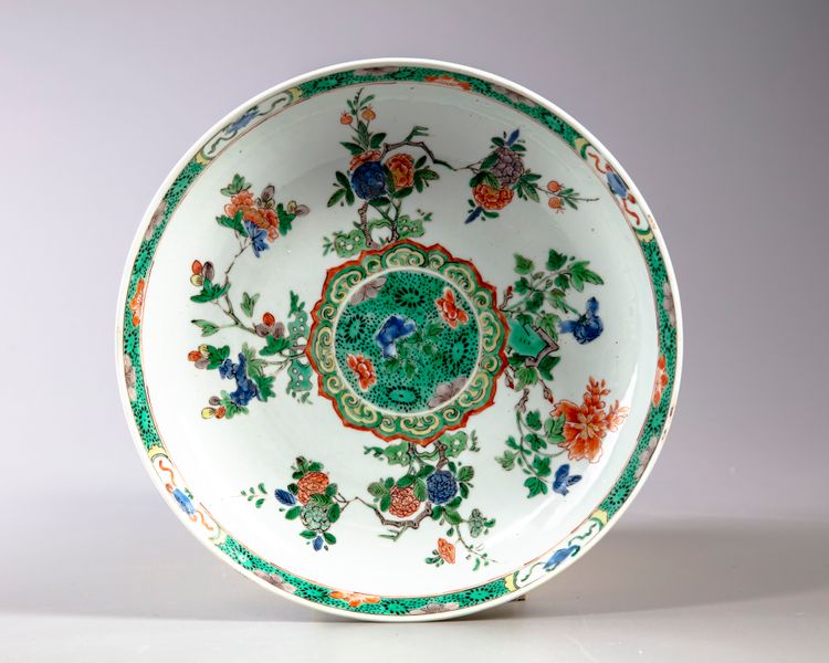 A Chinese famille verte dish