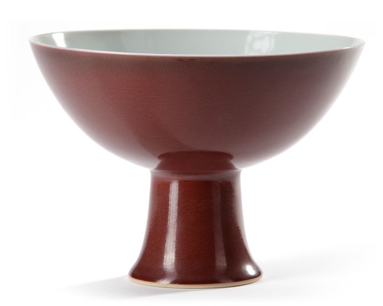 A CHINESE COPPER RED STEM BOWL,YONGZHENG MARK AND PERIOD