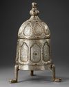 A MAMLUK REVIVAL SILVER INLAID BRONZE INCENSE BURNER, 20TH CENTURY