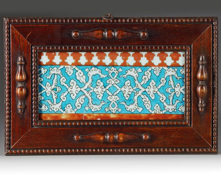 An islamic Iznik turquoise tile