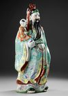 LARGE CHINESE FAMILLE ROSE FIGURE, 19TH / 20TH CENTURY