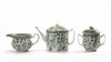 A Chinese famille rose ‘Xixiang Ji’ three-piece teaset