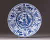 A Chinese blue and white 'Kraak porselein' plate