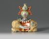 A Chinese famille rose caparisoned elephant joss stick holder