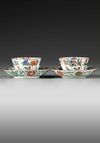 TWO PAIRS OF CHINESE FAMILLE VERTE CUPS AND SAUCERS, KANGXI PERIOD (1662-1722)