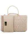 Bottega Veneta Alabastre Woven Intrecciato Wool Leather Cabat Tote