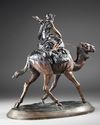 A BRONZE FIGURE OF A RIDER ON CAMEL, 19TH CENTURY