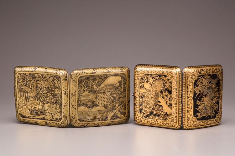 Two Japanese cigarette cases