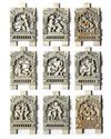 A GROUP OF NINE EROTIC IVORY PLAQUES, ORISSA INDIA, 17TH CENTURY