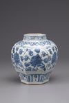A blue and white vase