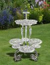 A WHITE CAST IRON CONSERVATORY JARDINIERE STAND, LATE 19TH CENTURY