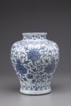 A blue and white vase