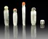 FOUR CHINESE INSIDE GLASS PAINTED SNUFF BOTTLES