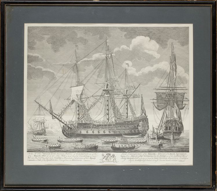 A NAVAL ENGRAVING OF HMS 'INTREPID', 18TH CENTURY