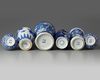 Six Chinese blue and white 'floral' vases