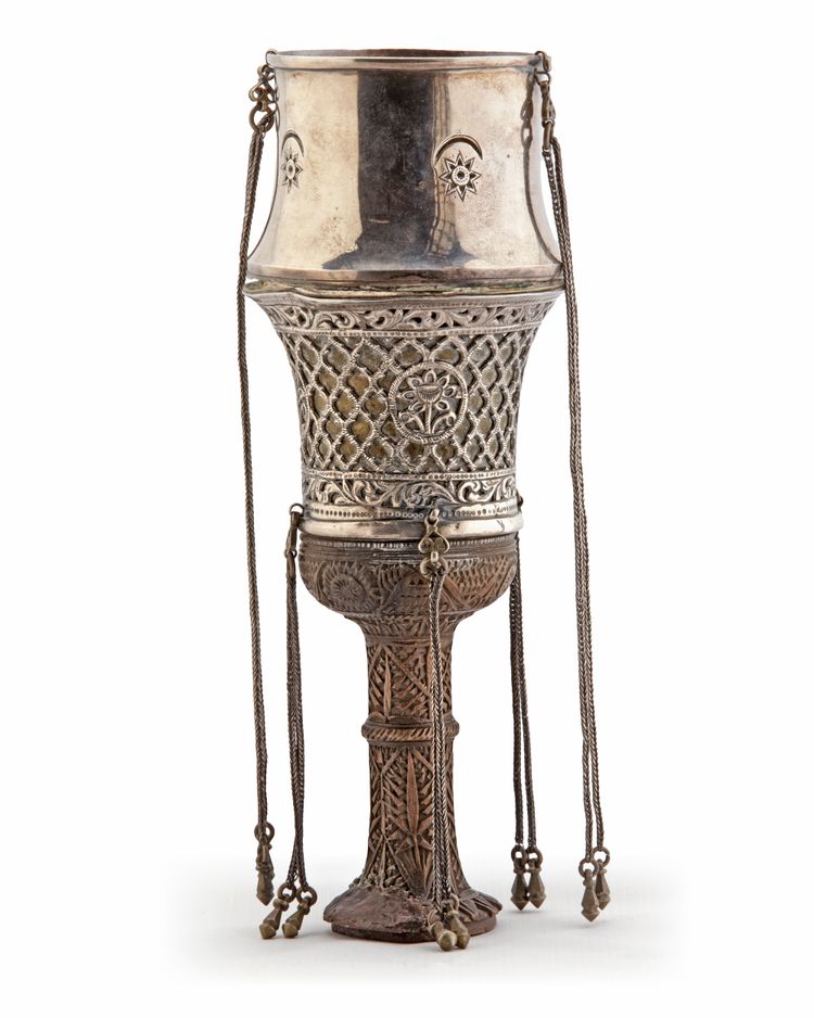 SILVER GHALIAN CUP, PERSIA, 19TH CENTURY