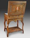 A SYRIAN TABLE BOX IN PRECIOUS WOOD MARQUETRY AND MOTHER-OF-PEARL INLAY, CIRCA 1880