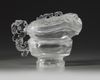 A Chinese rock crystal yi and cover